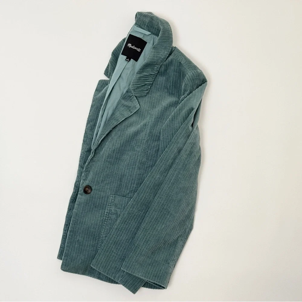 NWOT Madewell Corduroy Crop Dorset Blazer in Sage Green | Size Medium - Picture 6 of 6